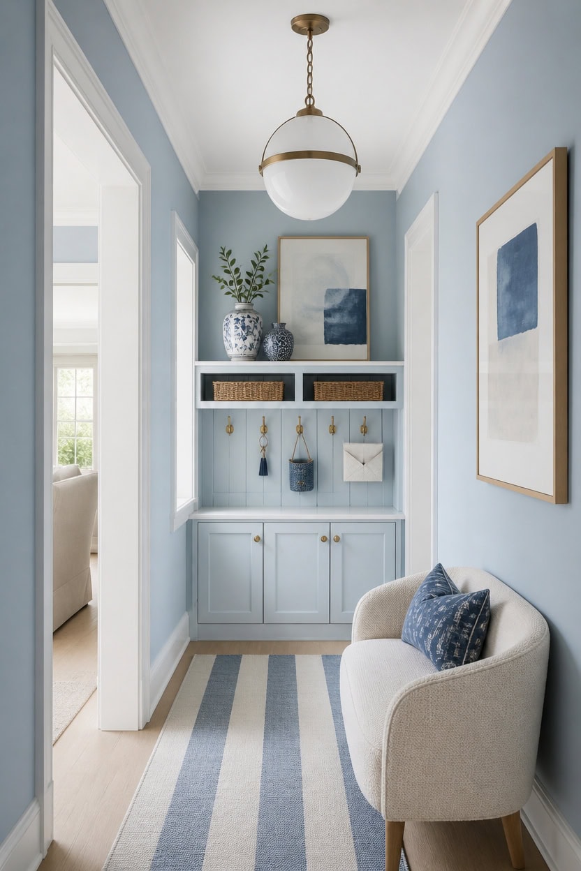 soft blue bright white contrast