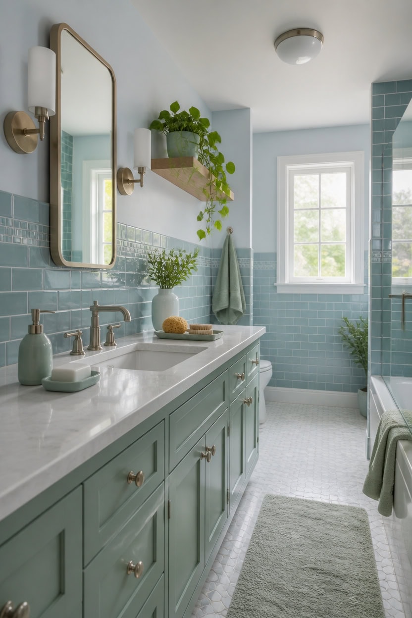 soft blue green bathroom haven