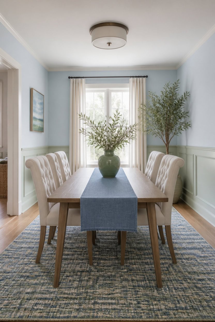 soft blue green dining sanctuary