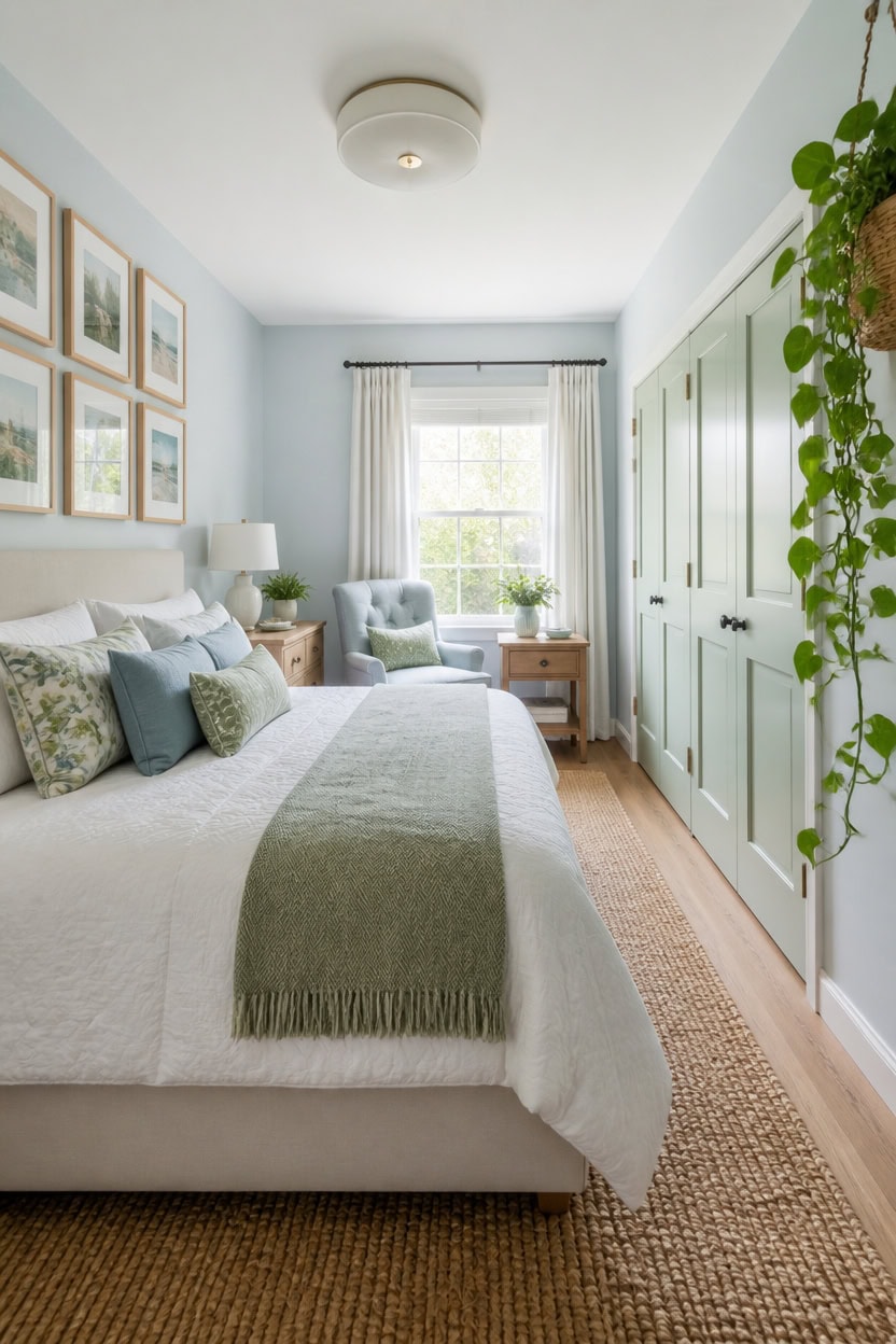 soft blue green serene focal