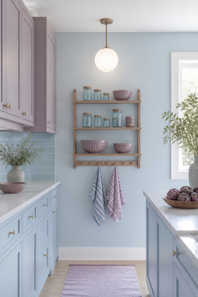 soft blue mauve kitchen harmony