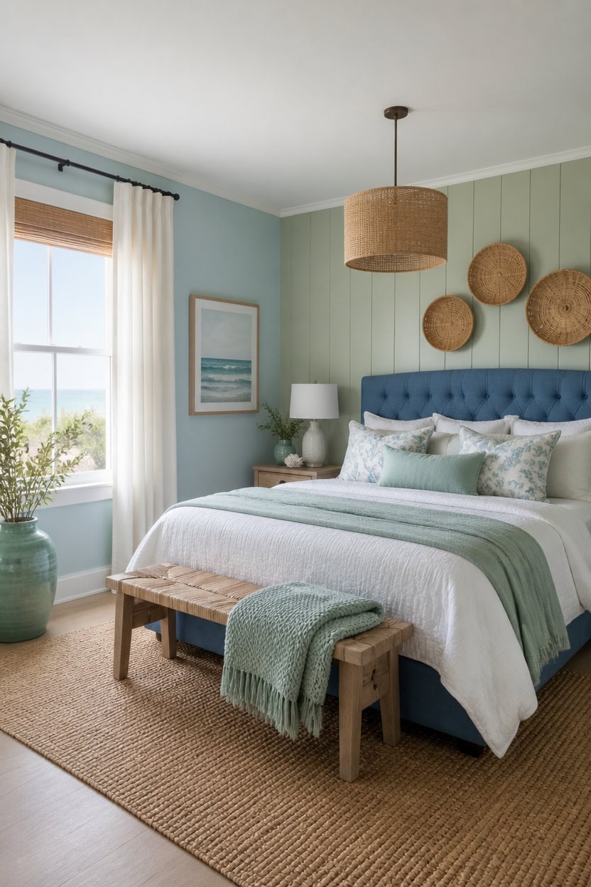 soft coastal blue green retreat