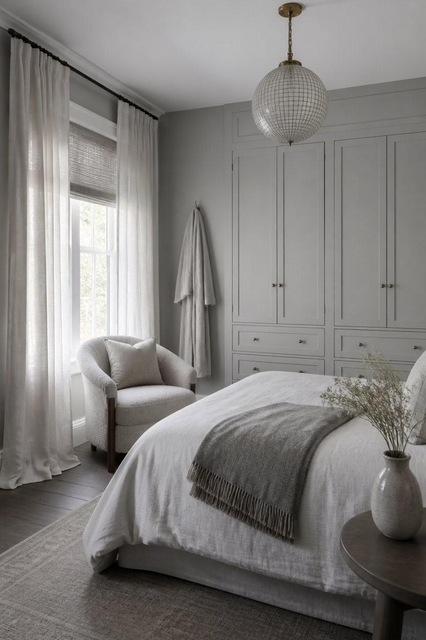 soft gray room with linen