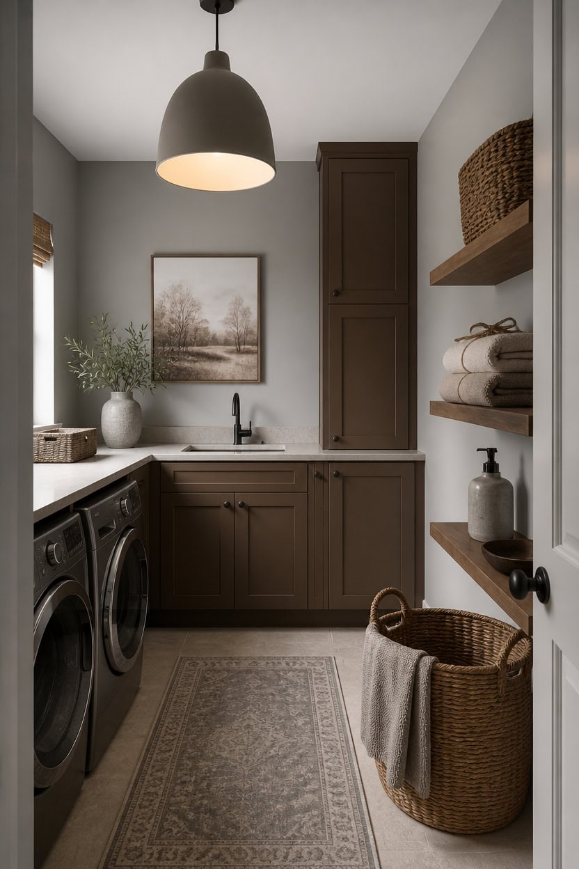 soft gray warm brown