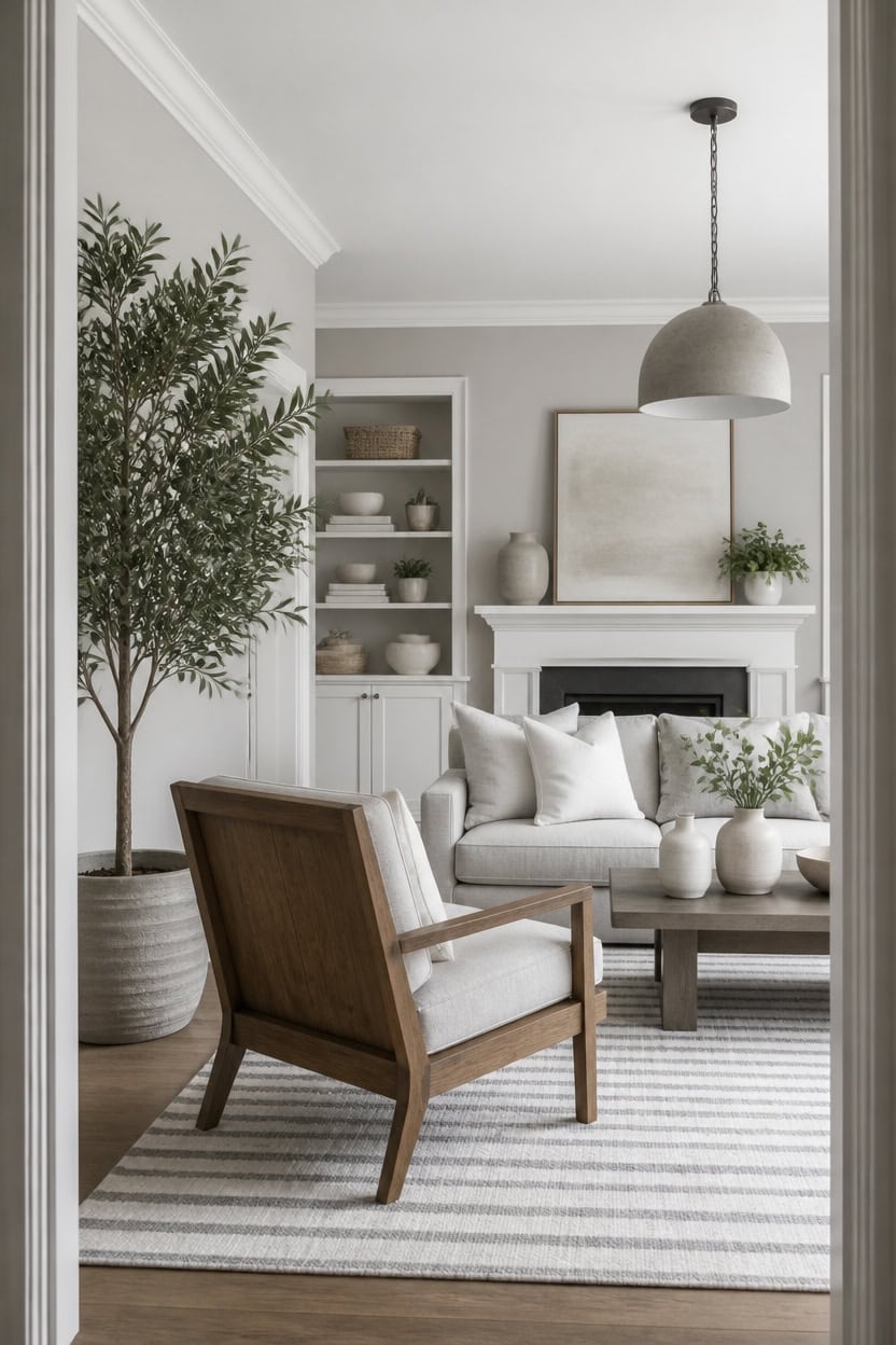 soft gray white greenery