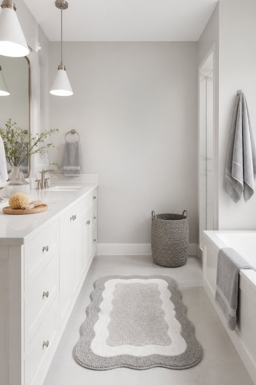 soft gray white spa vibe