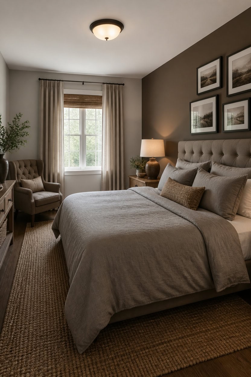 soft gray with brown anchor