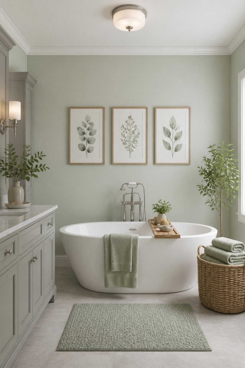soft green bathroom retreat