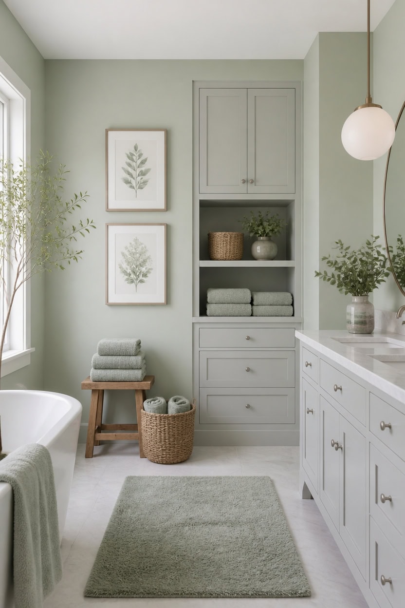 Light Green and Gray Bathroom for the Woman Who Knows Exactly What She ...