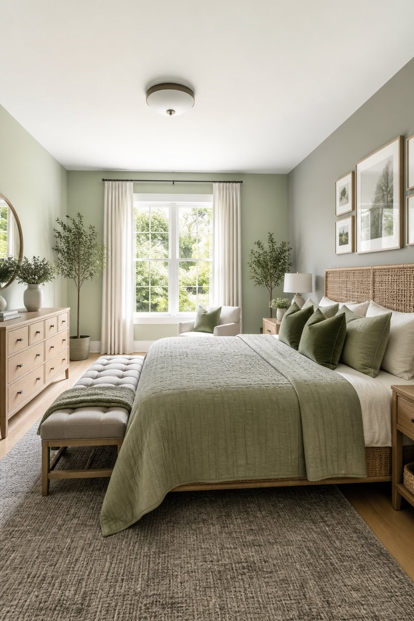 soft green gray coastal modern blend