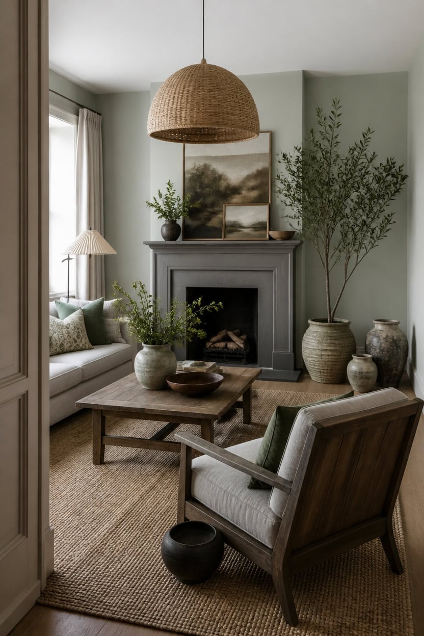 soft green grounded gray ambiance