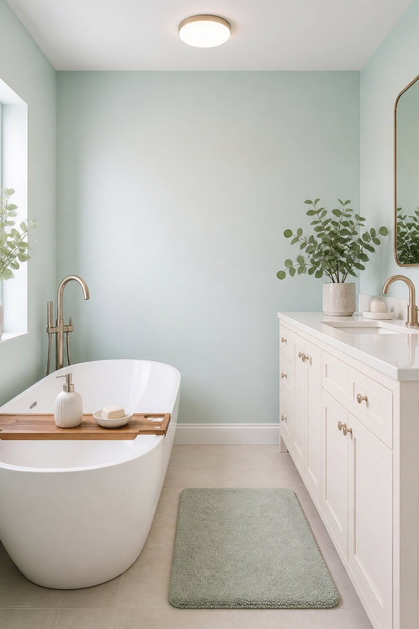soft mint with warm contrasts