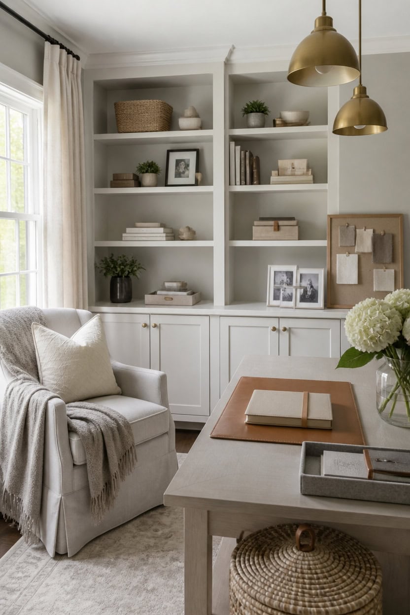 soft serene workspace details