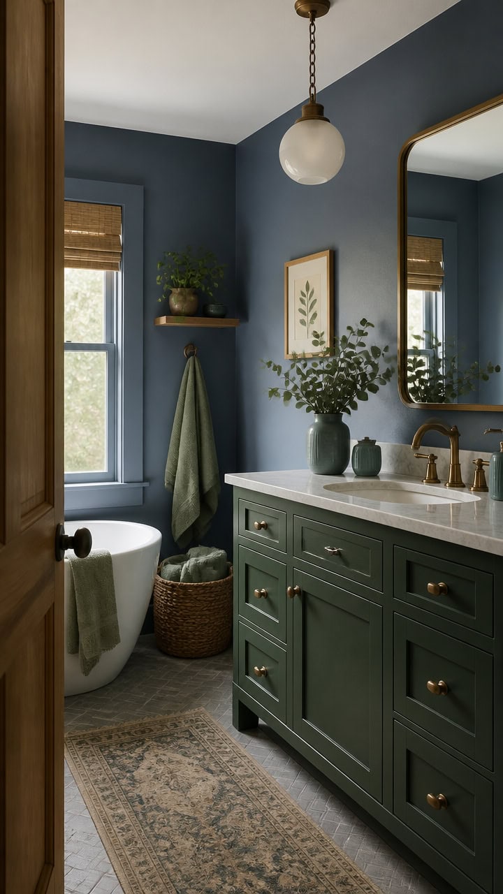 soothing teal and emerald bathscape