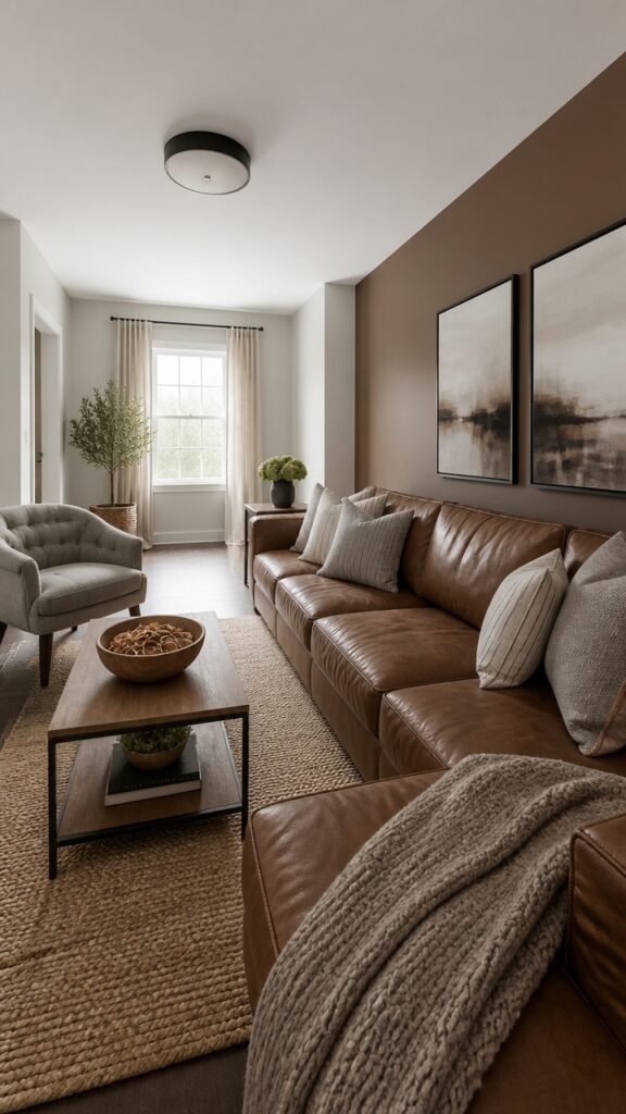 How Gray and Brown Living Rooms Hold a Room Together Without Trying