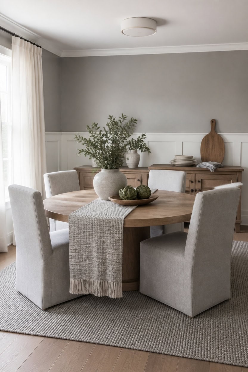textured neutrals with serving stack