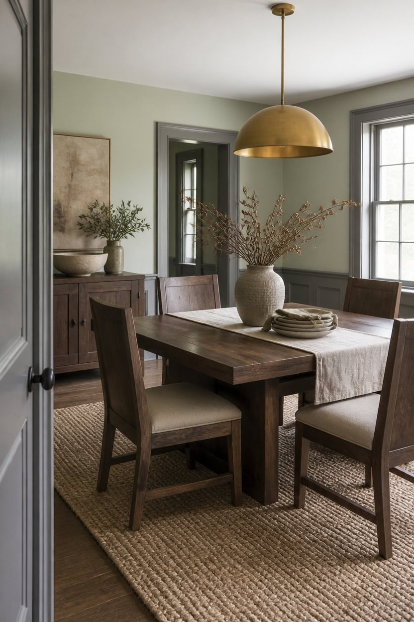 textured tabletop quiet green walls