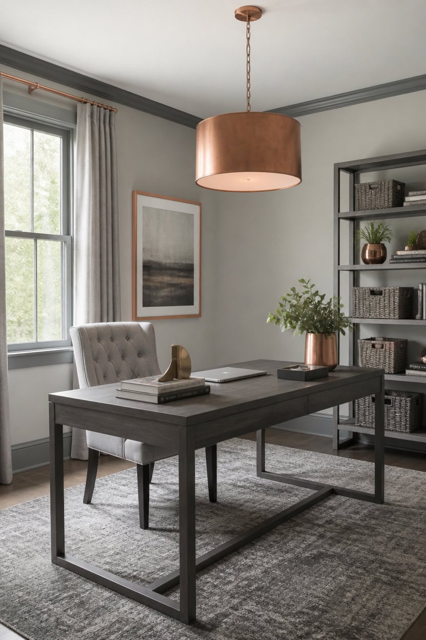 three copper accents balanced gray