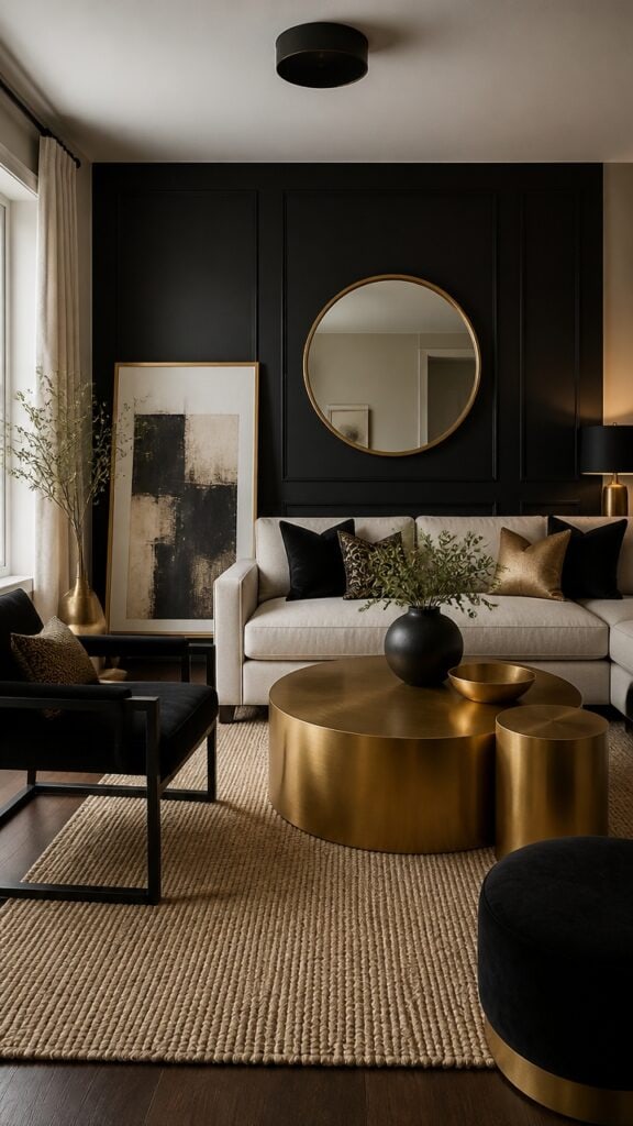 Black and Beige and Gold Living Rooms That Have Always Looked Exactly Like This