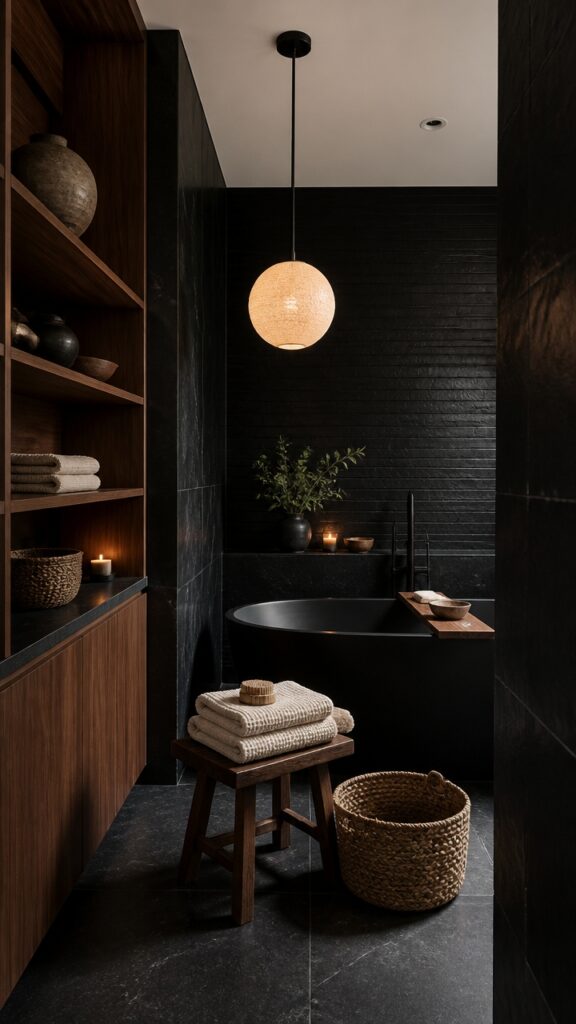 Why a Black and Wood Bathroom Feels Like a Decision, Not a Trend