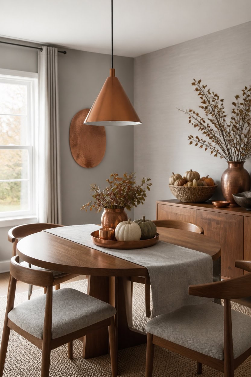 tonal grays with copper