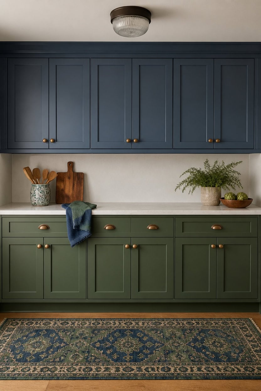 two tone mid tone kitchen anchors