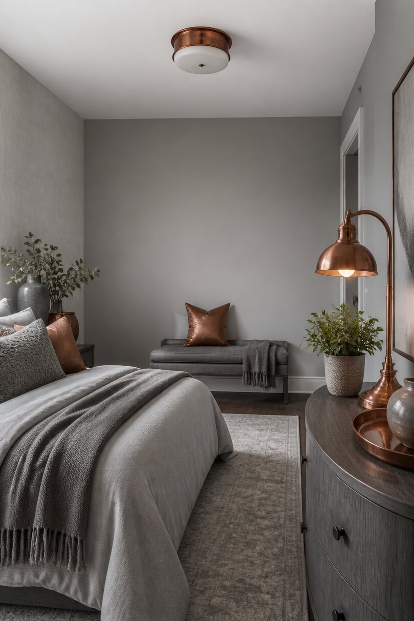 vintage copper lamp focal point