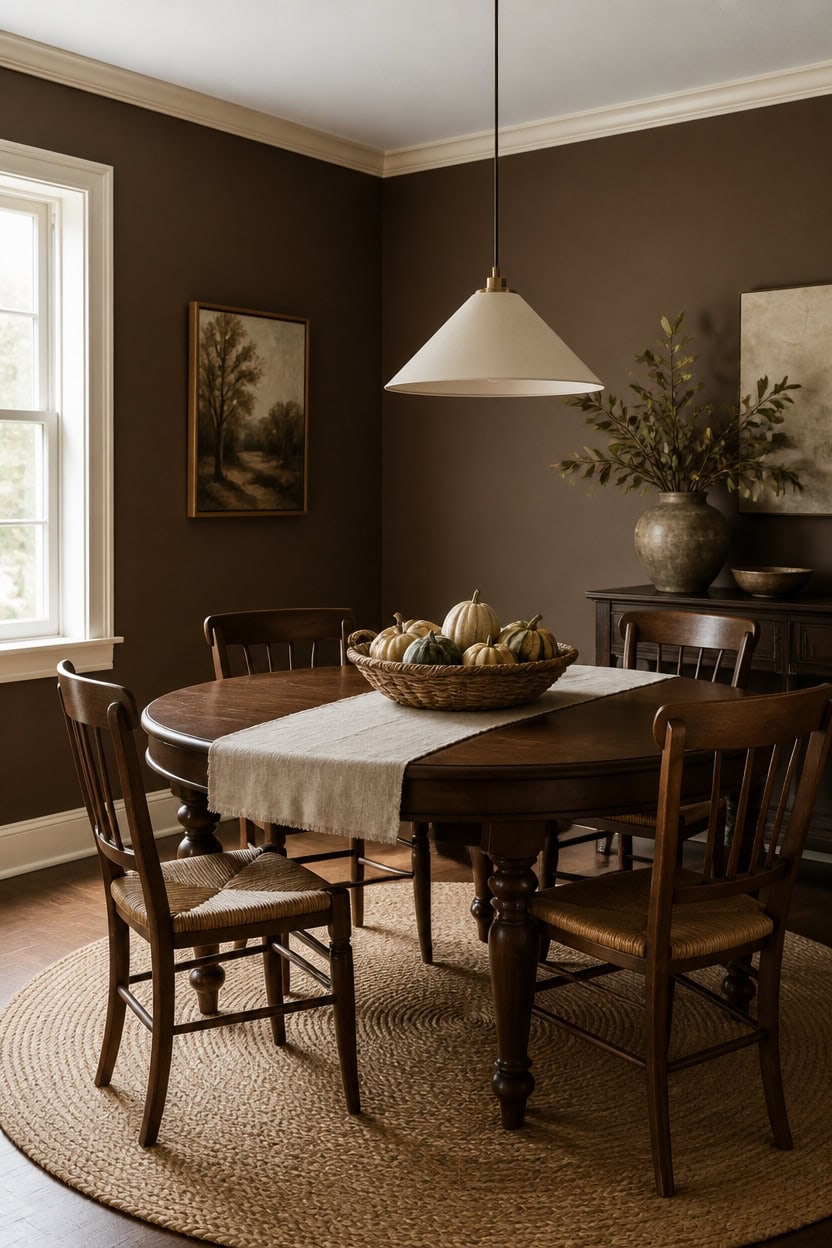 walnut table cream trim
