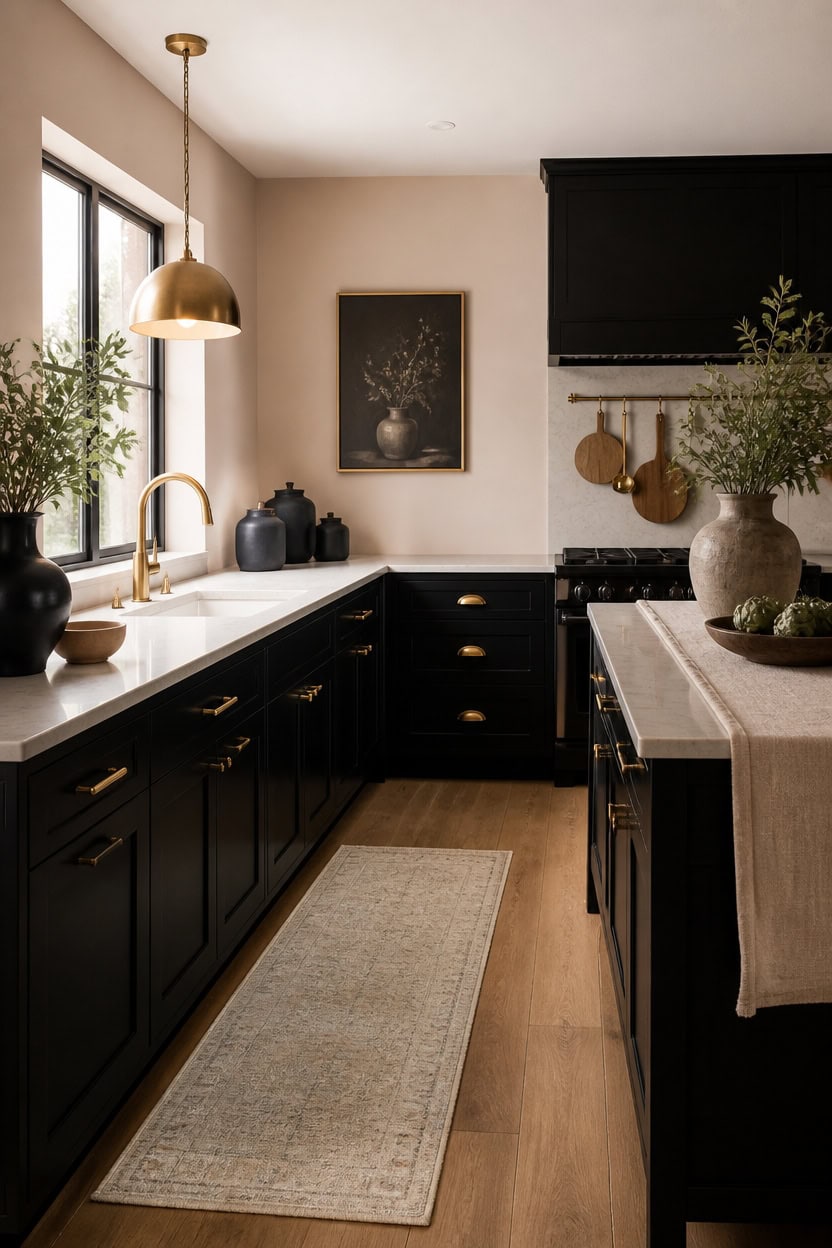warm black beige gold flooring