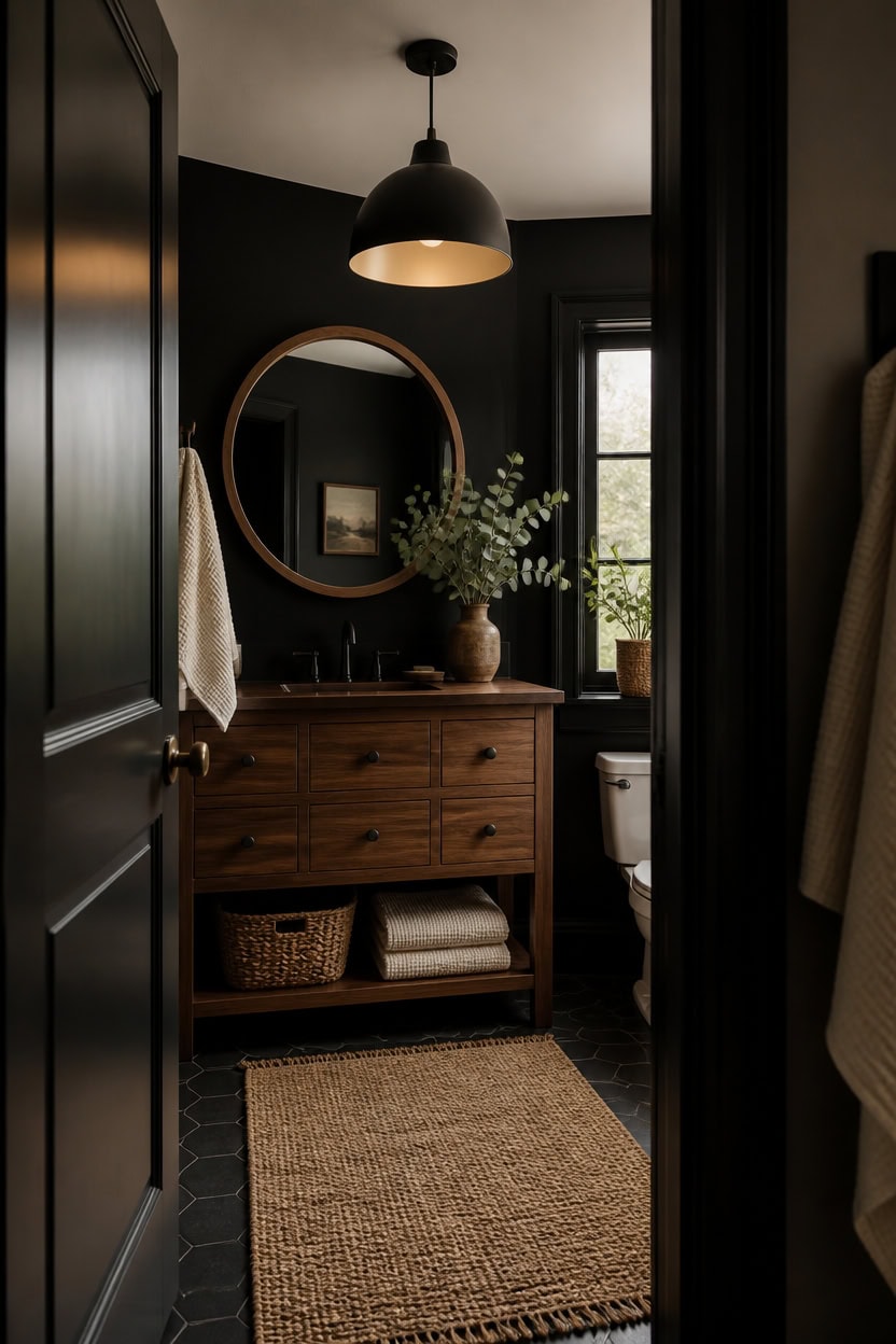 warm black wood accents