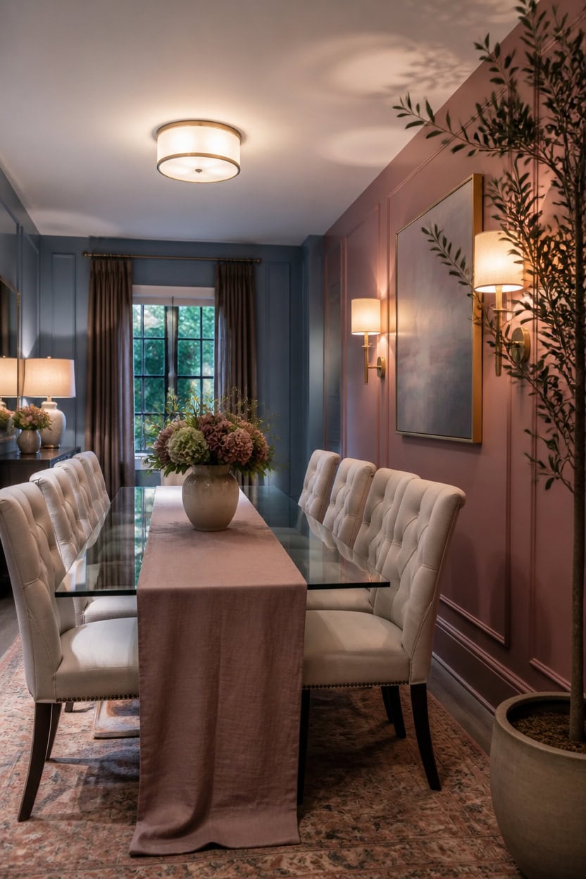 warm blue mauve glow