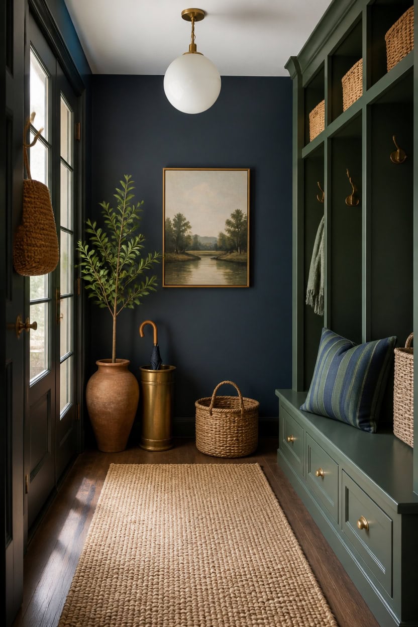 warm brass blue green harmony