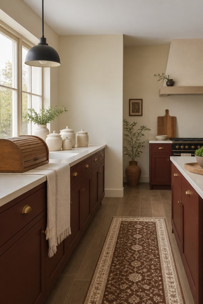 warm brown and cream kitchen