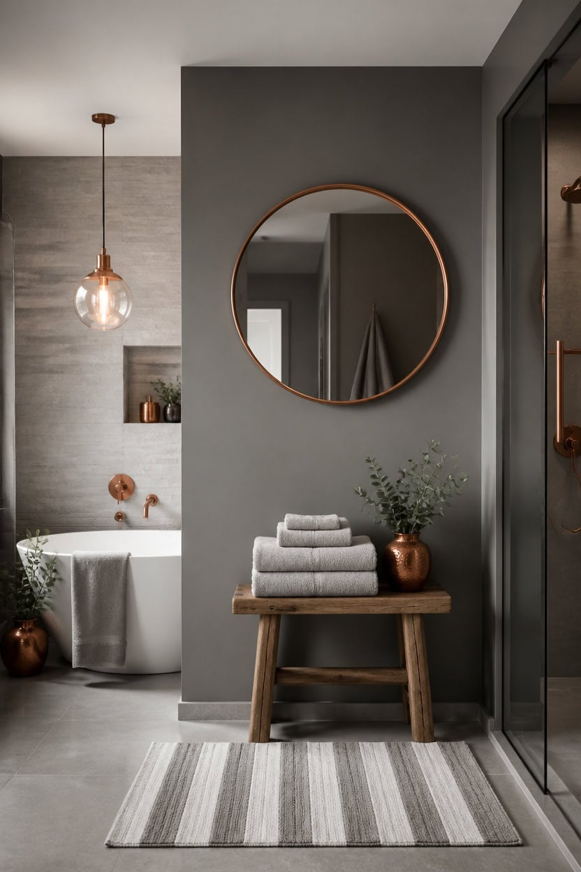 warm copper layered grays