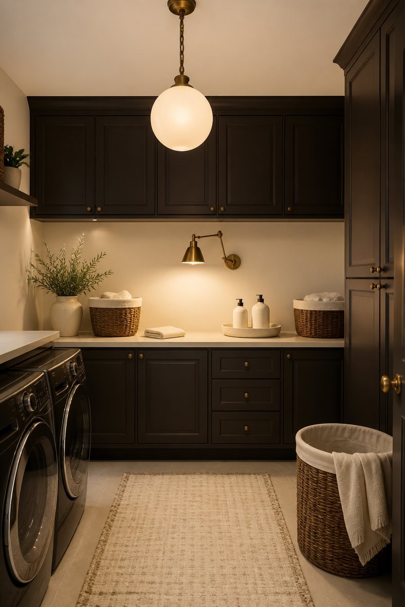 warm cream and brown illumination