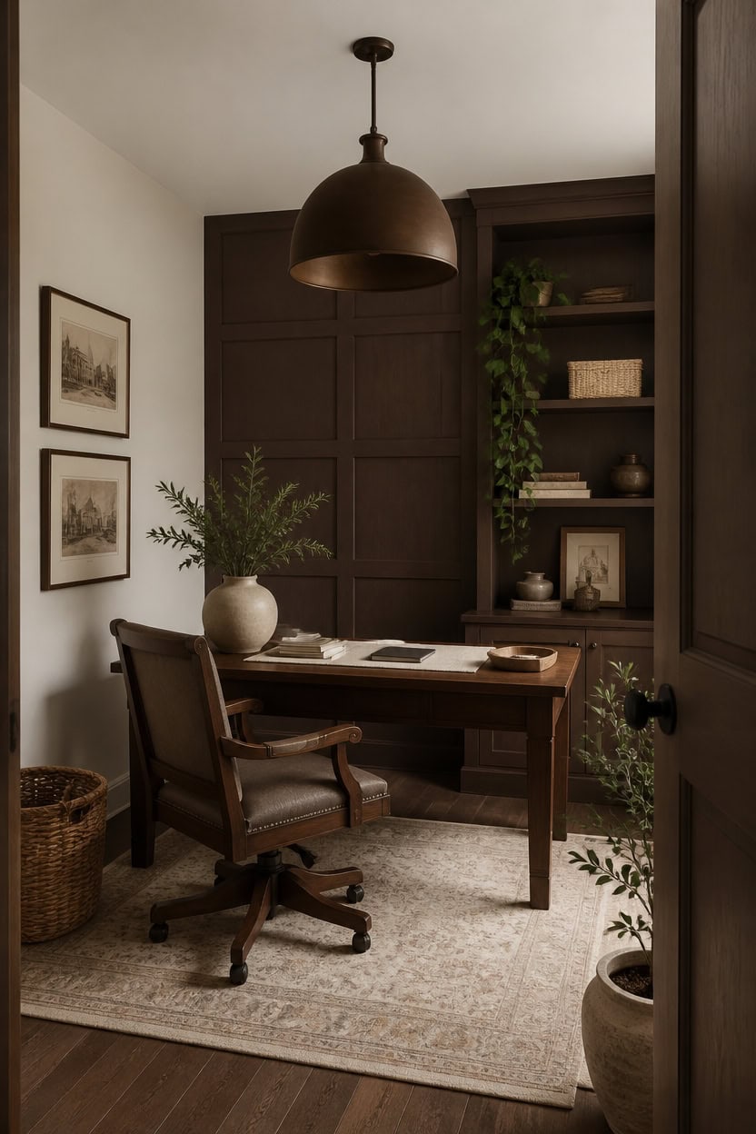 warm cream grounded brown accents