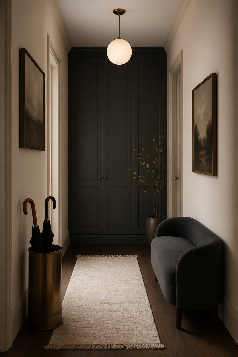 warm gray anchored hallway