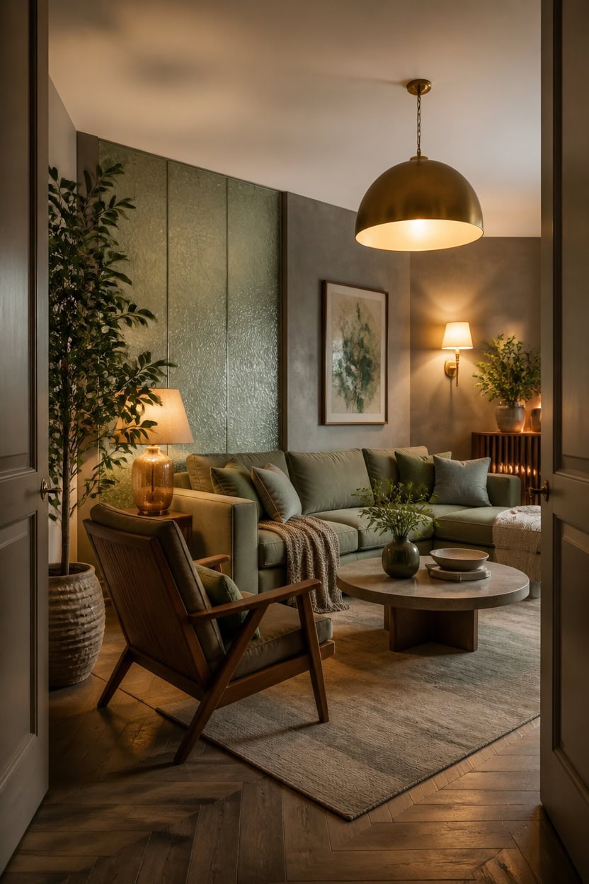 warm gray and green ambiance