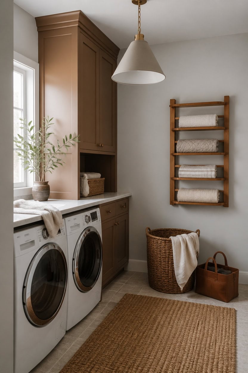 warm gray with brown accents