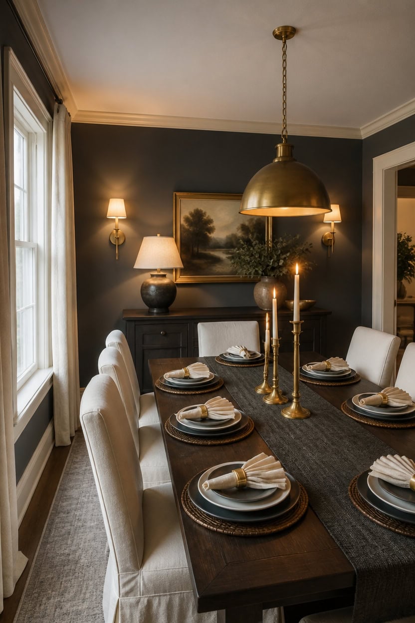 warm layered brass and cream ambiance