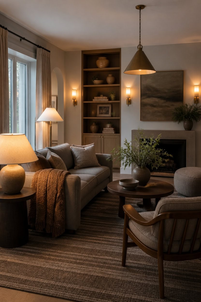 warm layered gray brown lighting