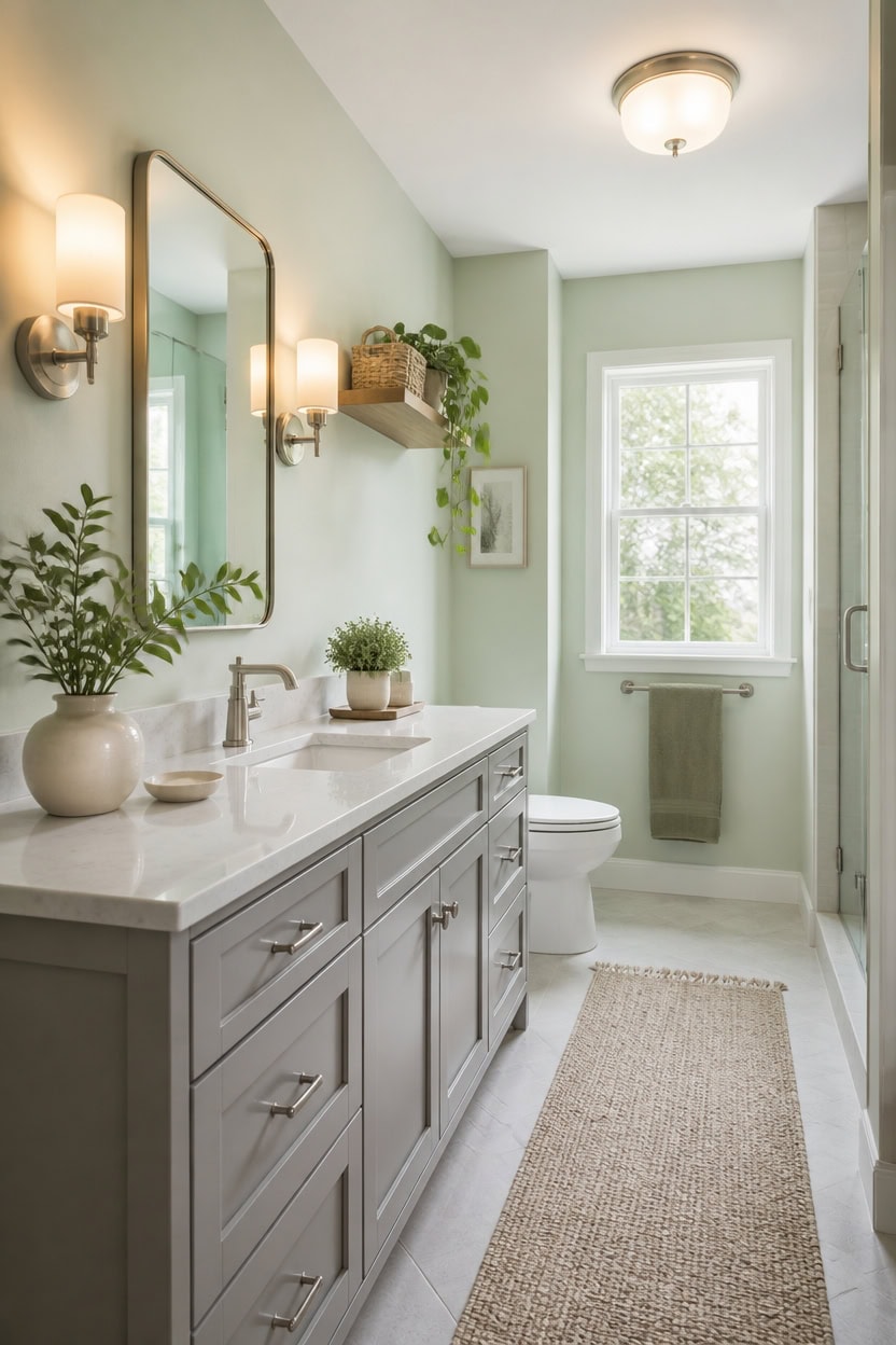 warm layered lighting green gray