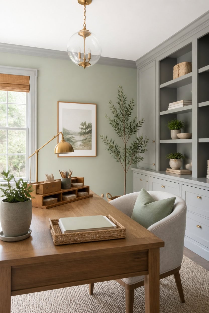 warm lit copper patina workspace