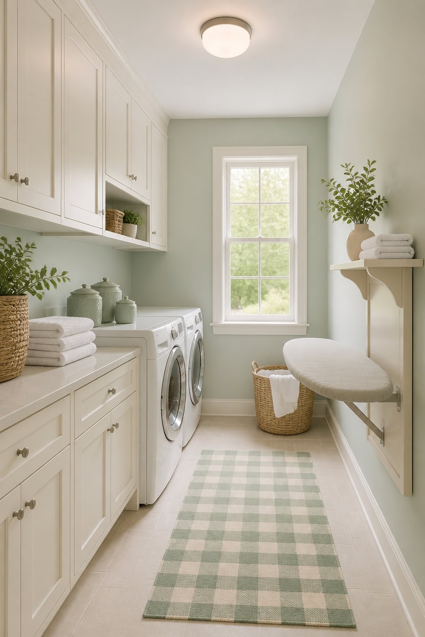 warm white with mint green