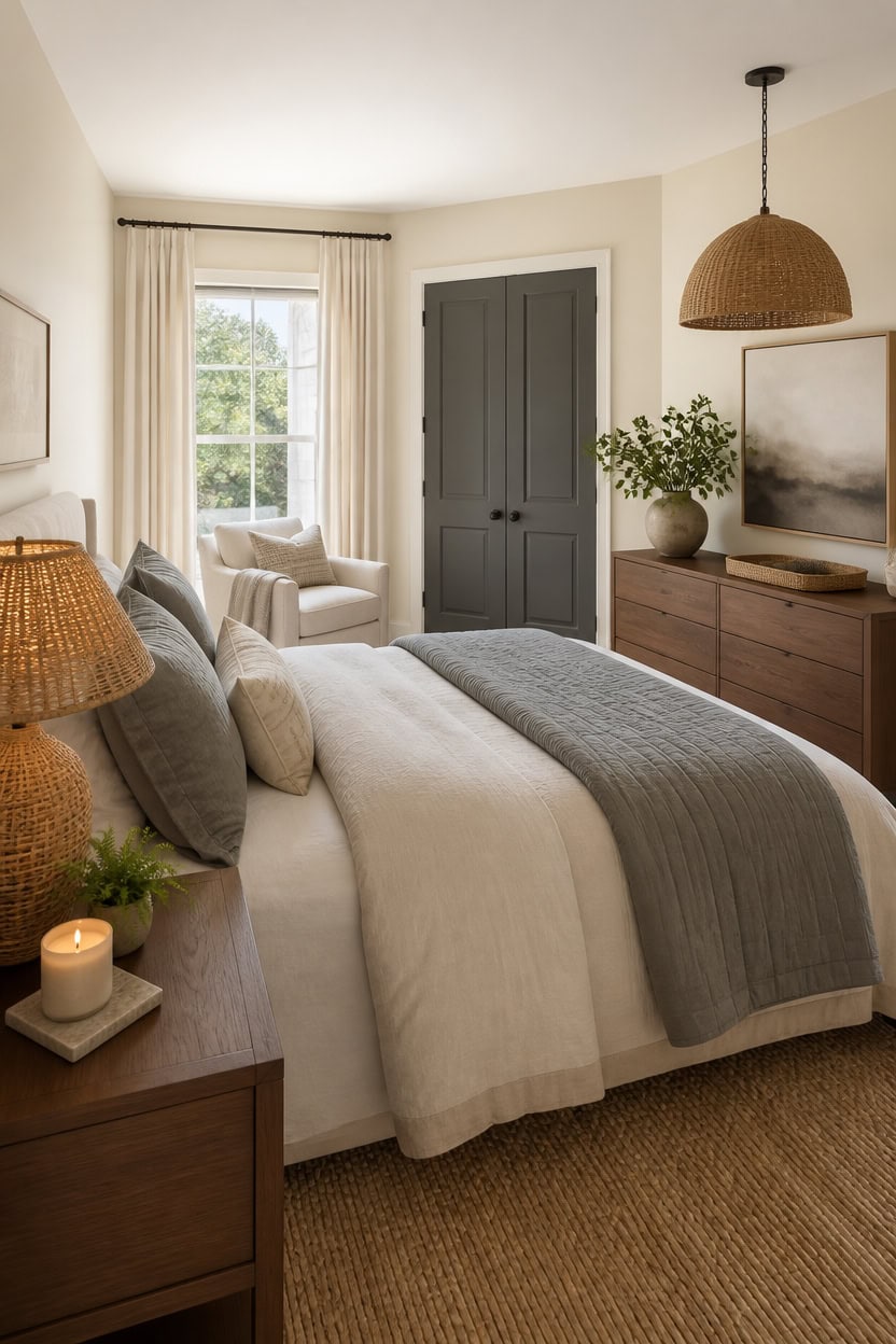 warm wood gray contrast