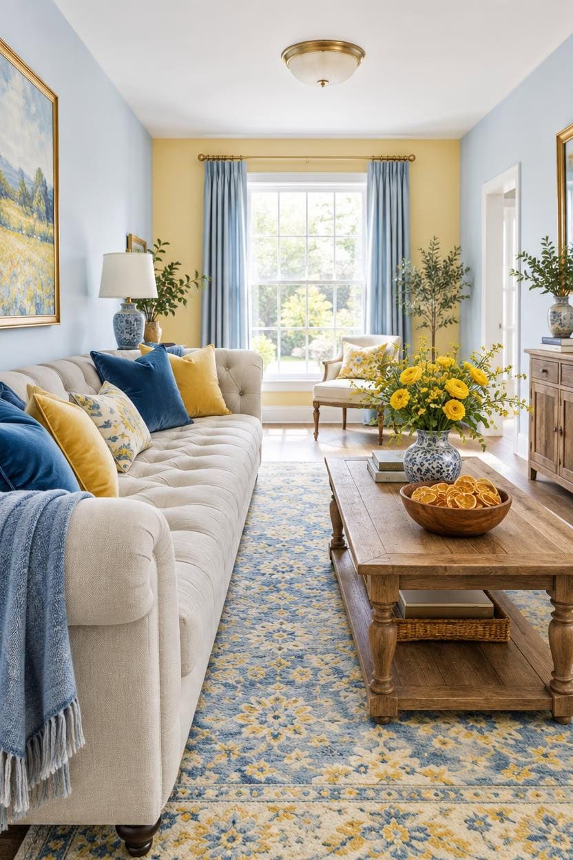 airy blue with sunny accents