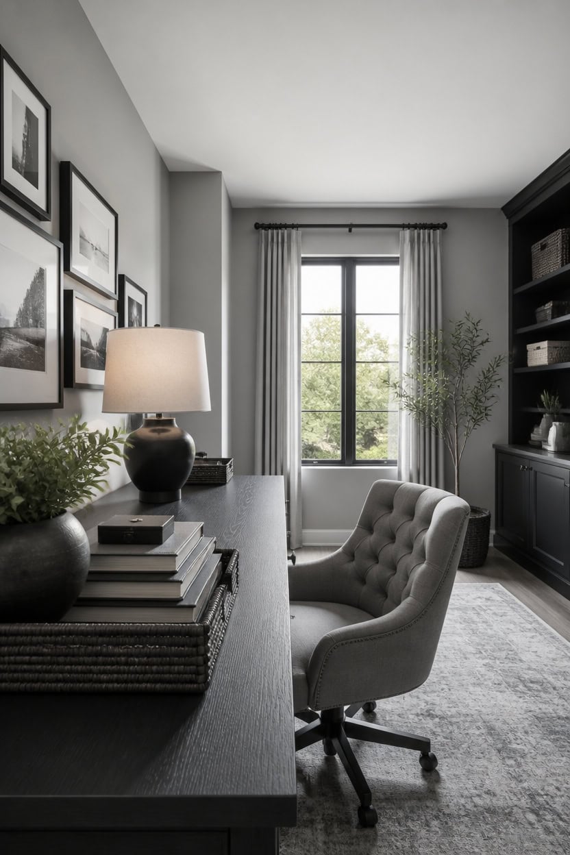 black and gray defined workspace