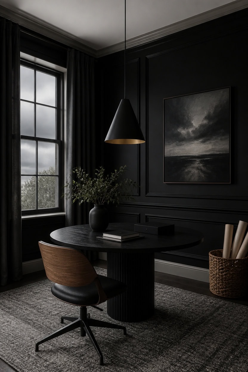 black backdrop woven paper basket