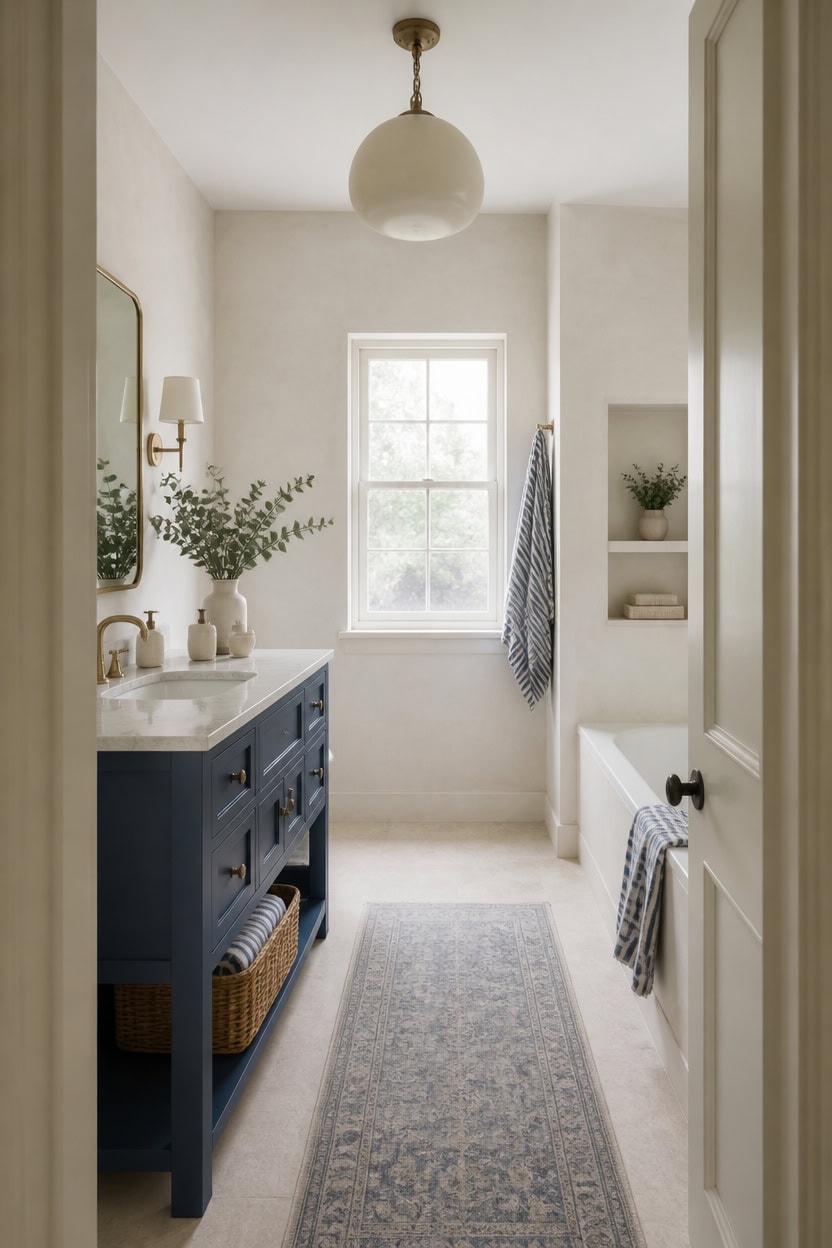 Warum ein Badezimmer in Blau und Creme den Morgen-Stress beendet 8 calm blue and cream bathroom zmnkj