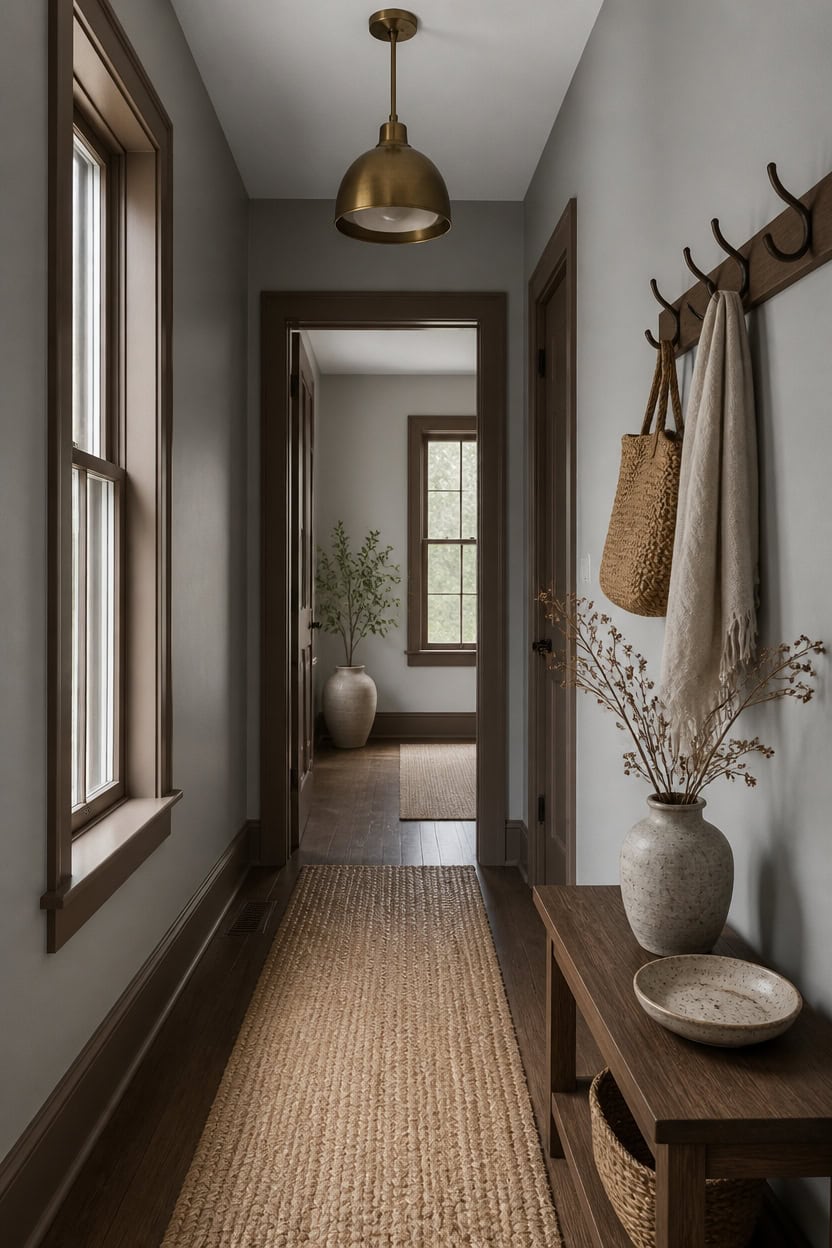 cool gray walls warm trim